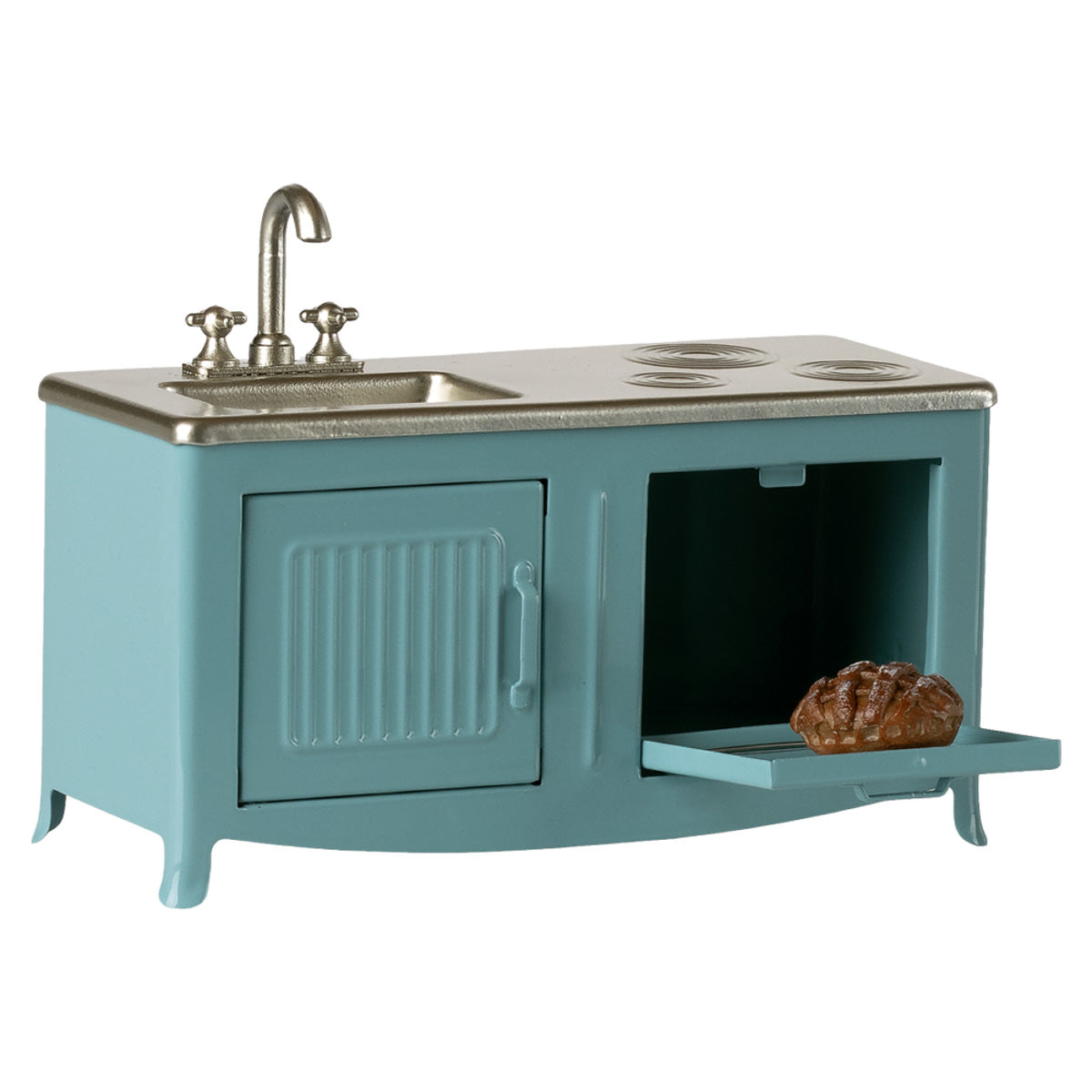 Maileg Dollhouse Kitchen, Mouse Size, Blue (ships in April)