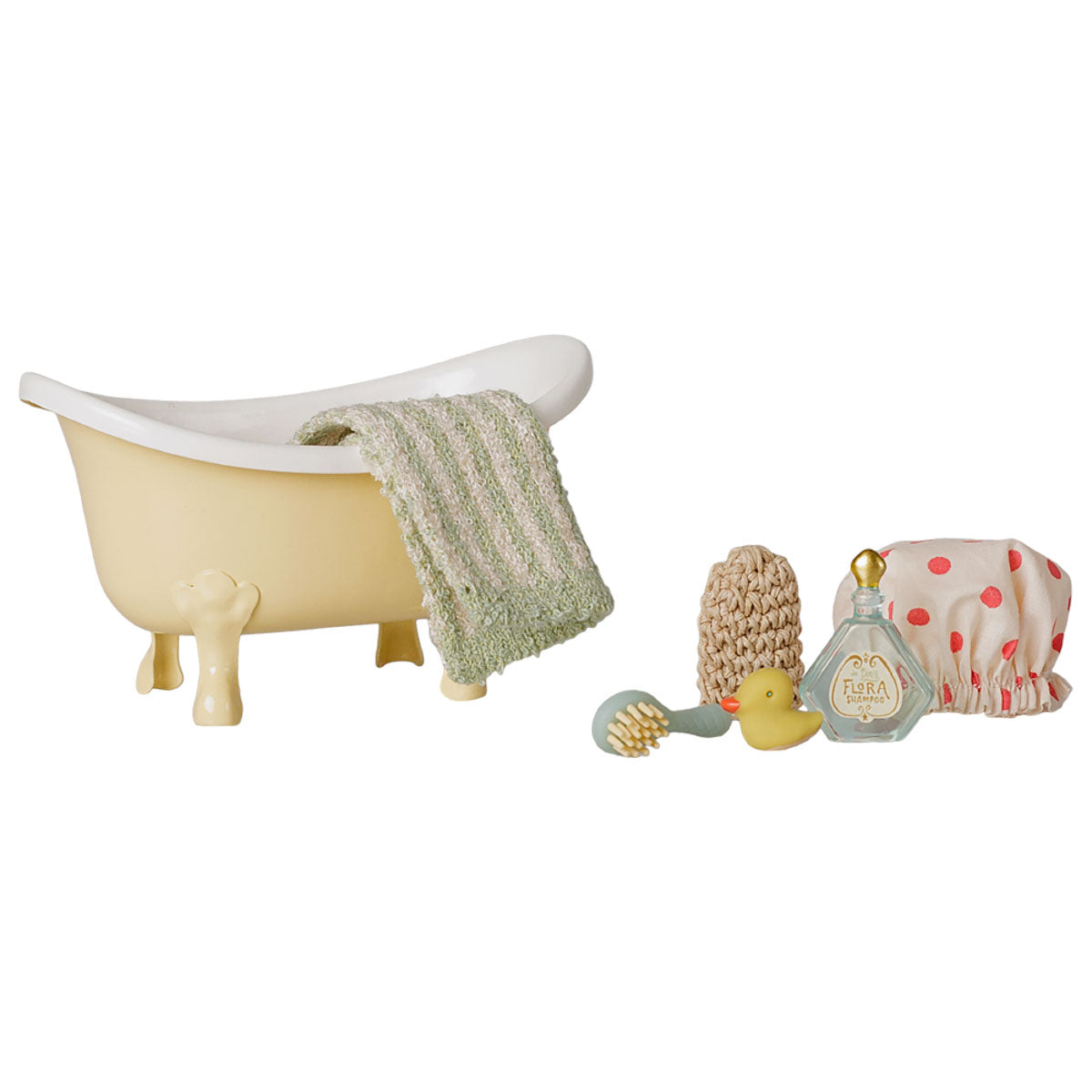 Maileg Bathtub Set, Mouse Size, Yellow (available in October)