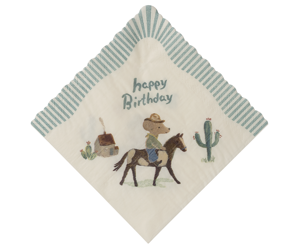 Maileg Happy Birthday Napkins, Cowboy