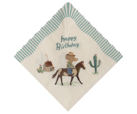 Maileg Happy Birthday Napkins, Cowboy