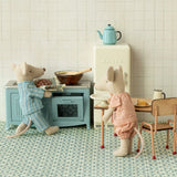 Maileg Dollhouse Kitchen, Mouse Size, Blue (ships on March 3rd)