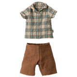 Maileg Size 3 Doll Clothes, Checker Shirt and Pants (ships in May)