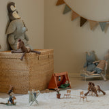 Maileg Cowboy Little Brother Mouse on Rocking Horse