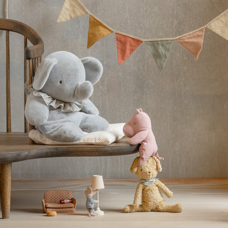 Maileg Safari Friends Large Plush Elephant, Blue Grey (ships in November)