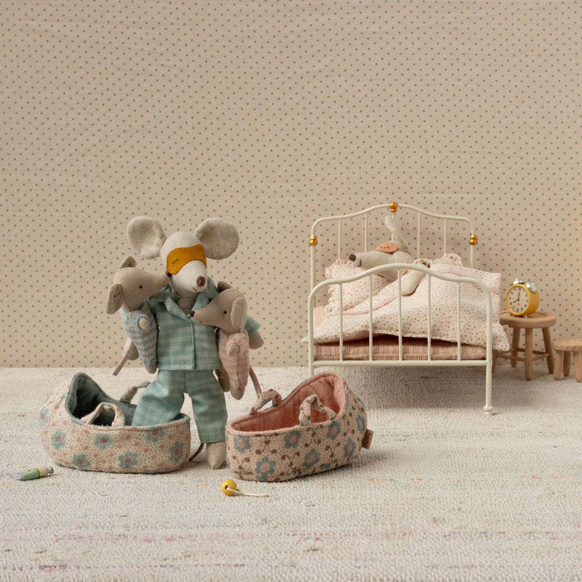 Maileg Baby Mouse in Carry Cot (ships in November)