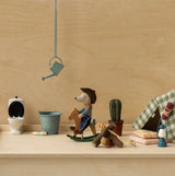 Maileg Cowboy Little Brother Mouse on Rocking Horse
