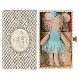 Maileg Little Sister Dancing Mouse in Daybed
