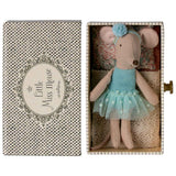 Maileg Little Sister Dancing Mouse in Daybed, Mint