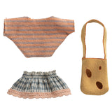 Maileg Little Sister Mouse Clothes, 3pcs set with Bag