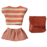 Maileg Big Sister/Brother Mouse Clothes, Tricycle 3pcs set, Coral Skirt (ships in May)