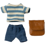 Maileg Big Sister/Brother Mouse Clothes, Tricycle 3pcs set, Brown Bag (ships in May)