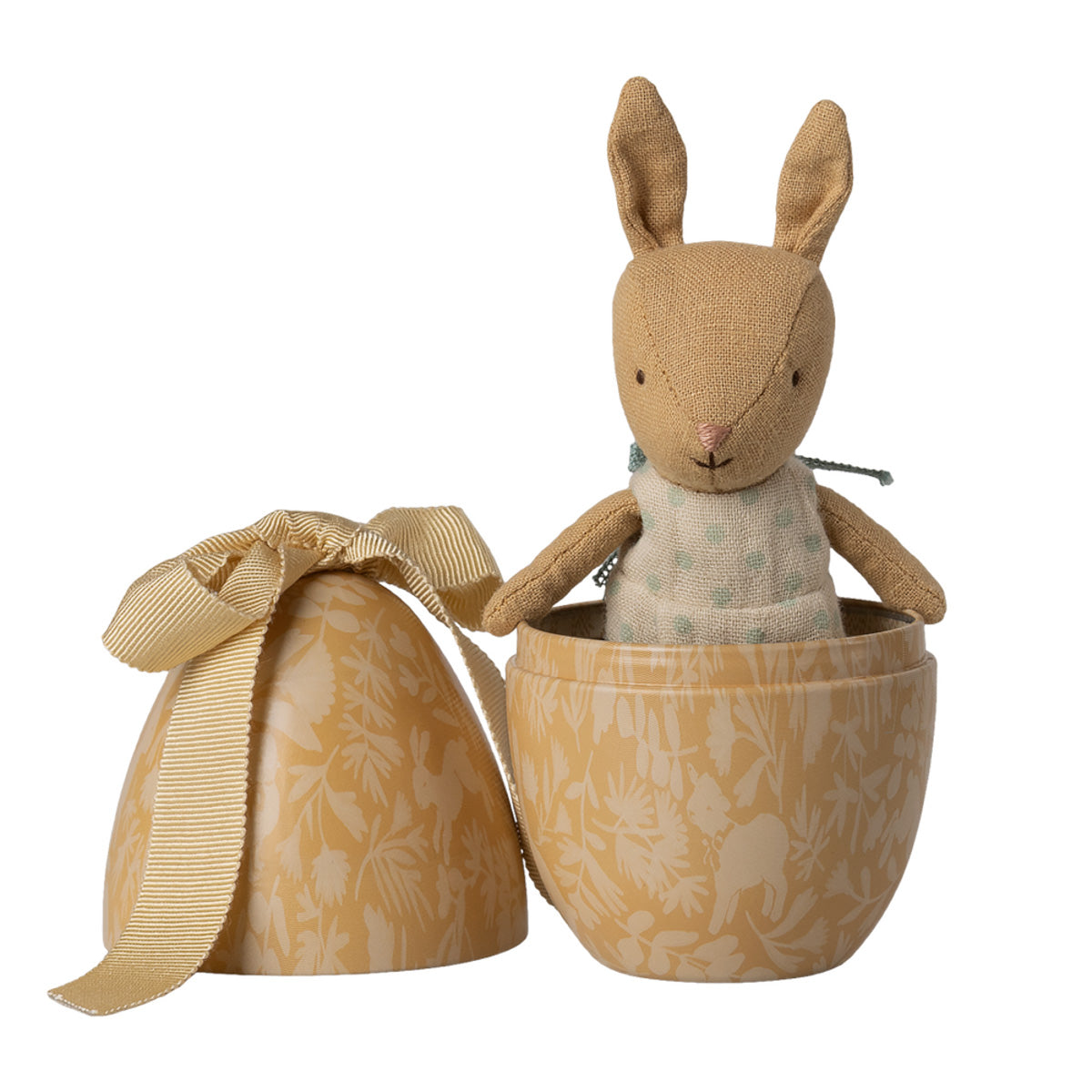Maileg Easter Egg with Micro Rabbit, Small - Cream Yellow (ships in February)