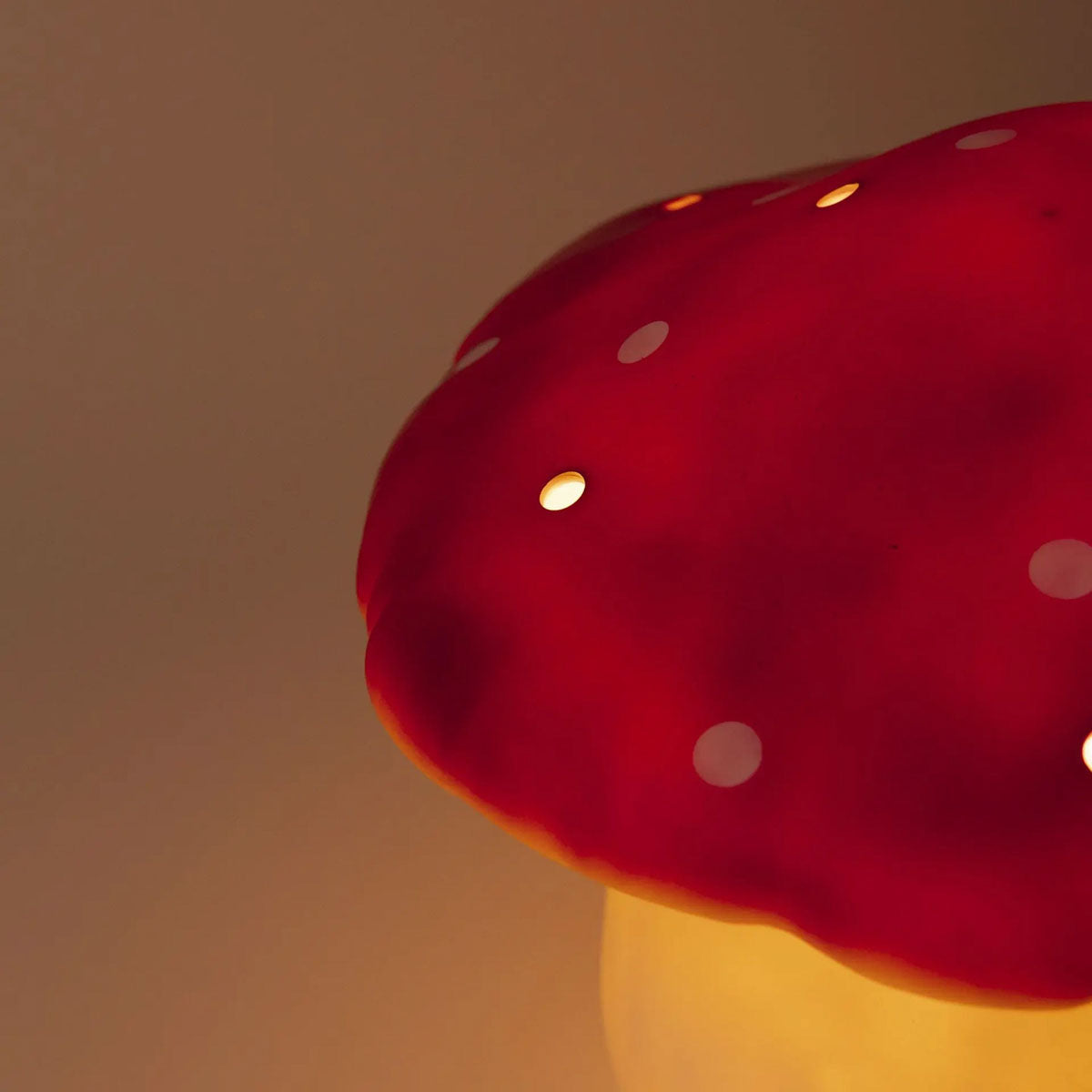 Egmont Heico Large Mushroom Lamp with Dimmer, Red Brick