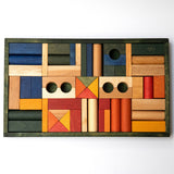 Wooden Story Rainbow Wooden Blocks in Green Tray, 54pcs