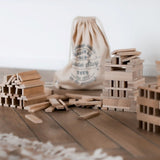 Wooden Architectural Blocks in Sack, 100 pcs