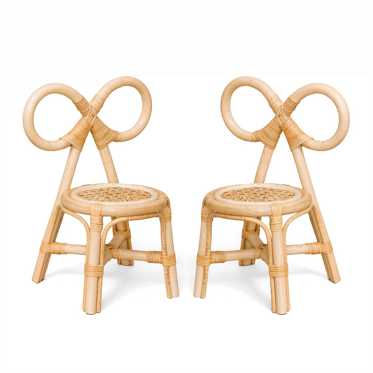 Poppie Doll size Rattan Bow Chairs, Table