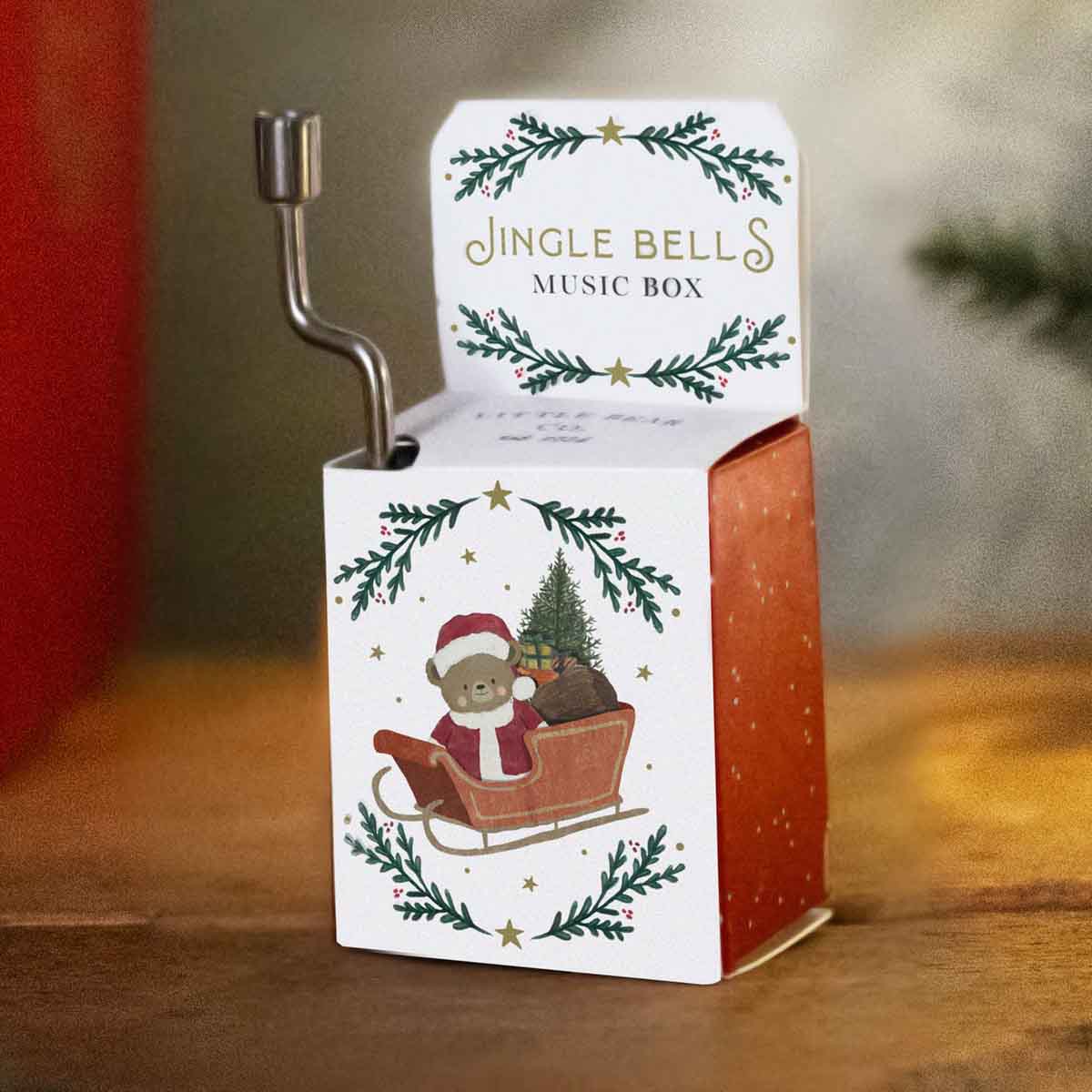 フォークアート サンタとBearaphernaliaハートボックス3点セット Little Bear Christmas Pocket Music Box – My Sweet Muffin