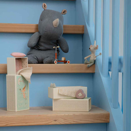 Maileg Safari Friends Rhino, Medium, Dusty Blue (ships in November)