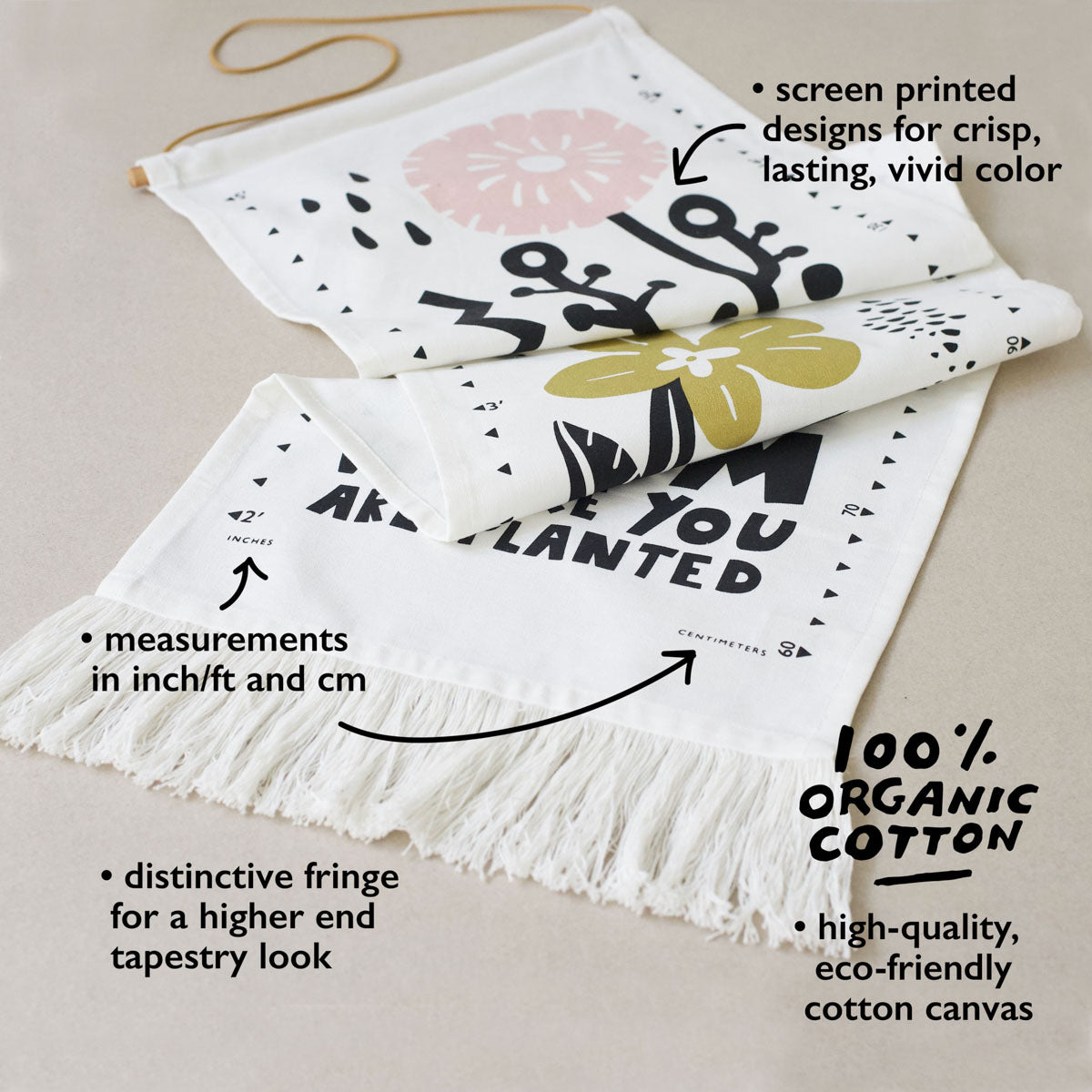 Wee Gallery Canvas Growth Chart, Bloom