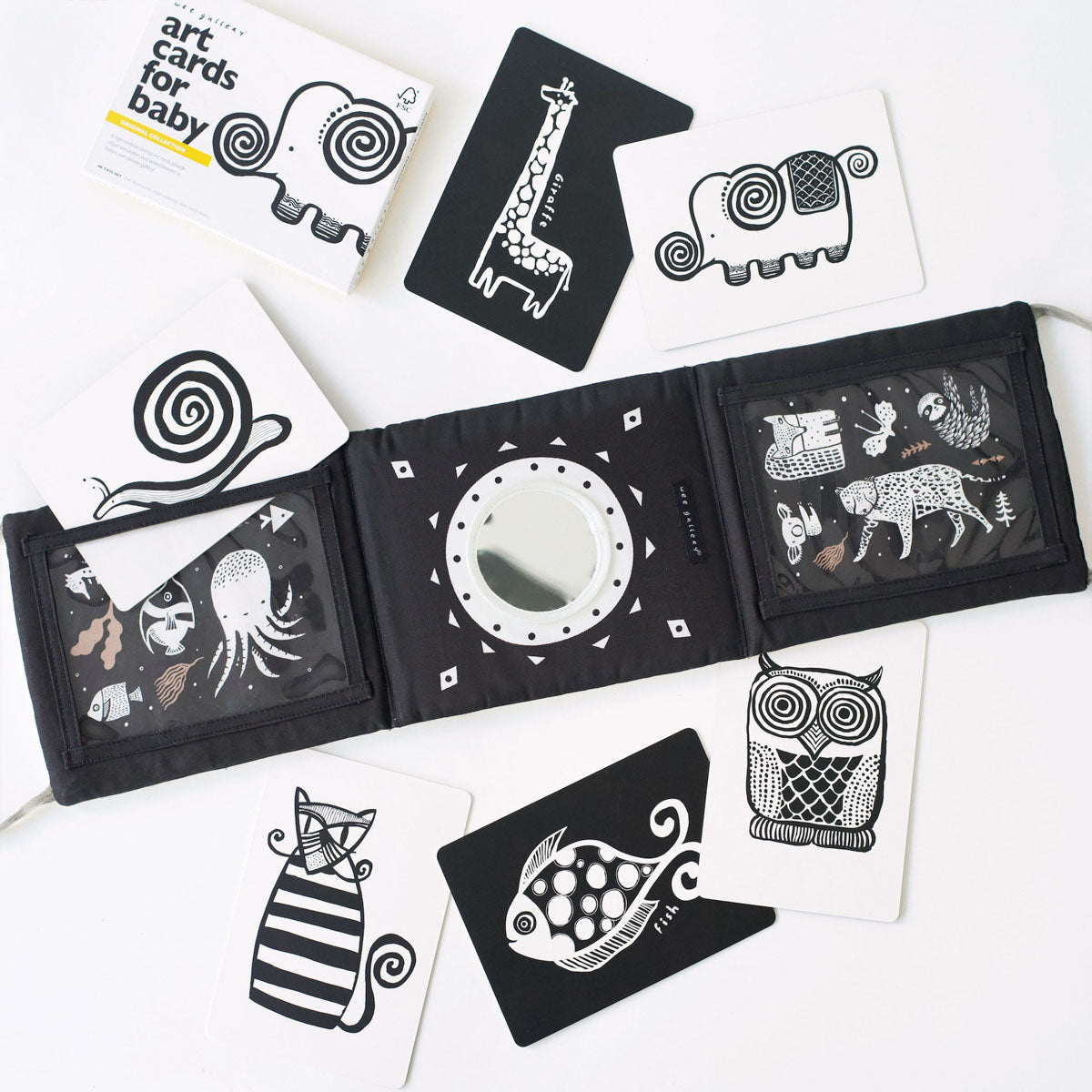 Baby Tummy Time Gallery Gift Set with Flash Cards