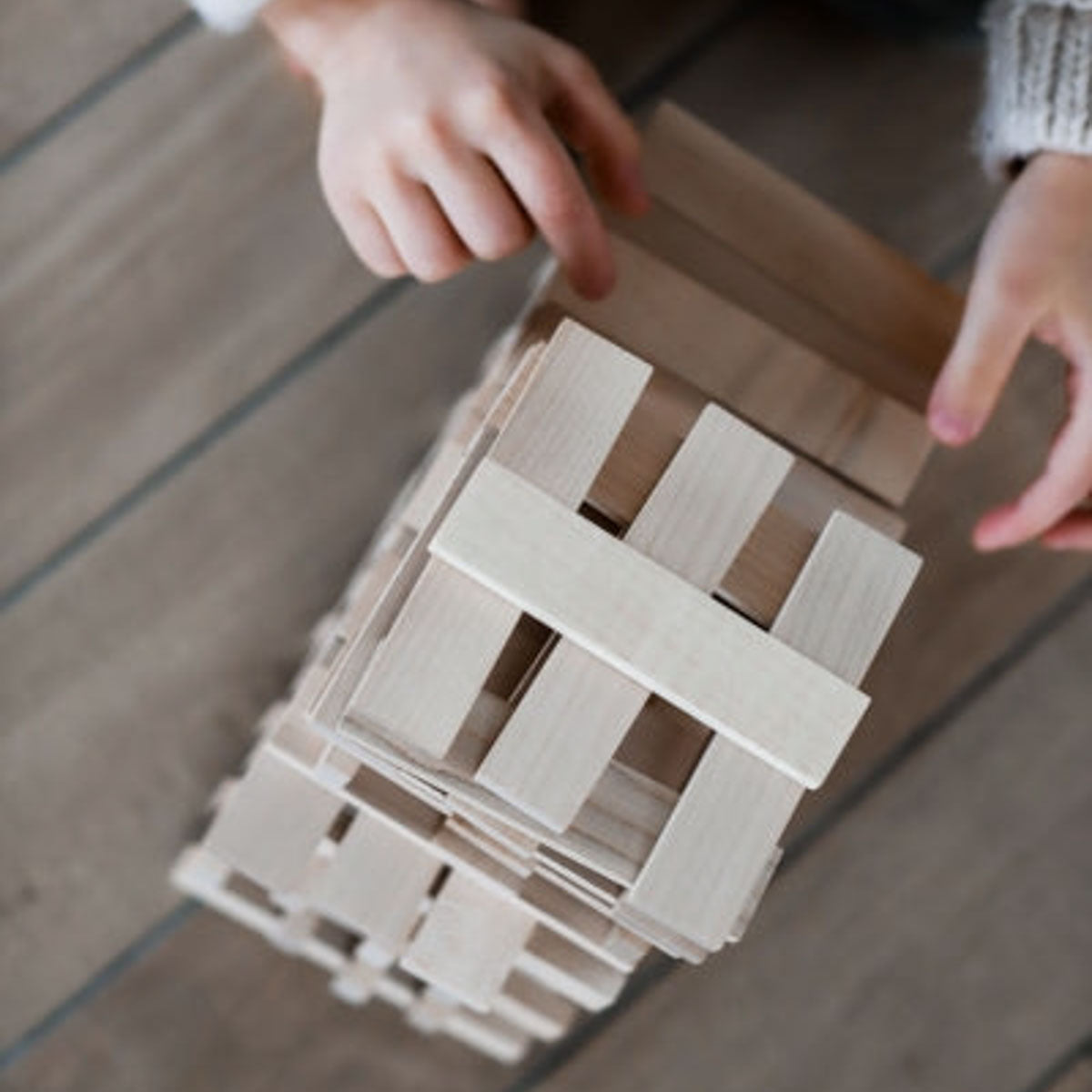 Wooden Architectural Blocks in Sack, 100 pcs