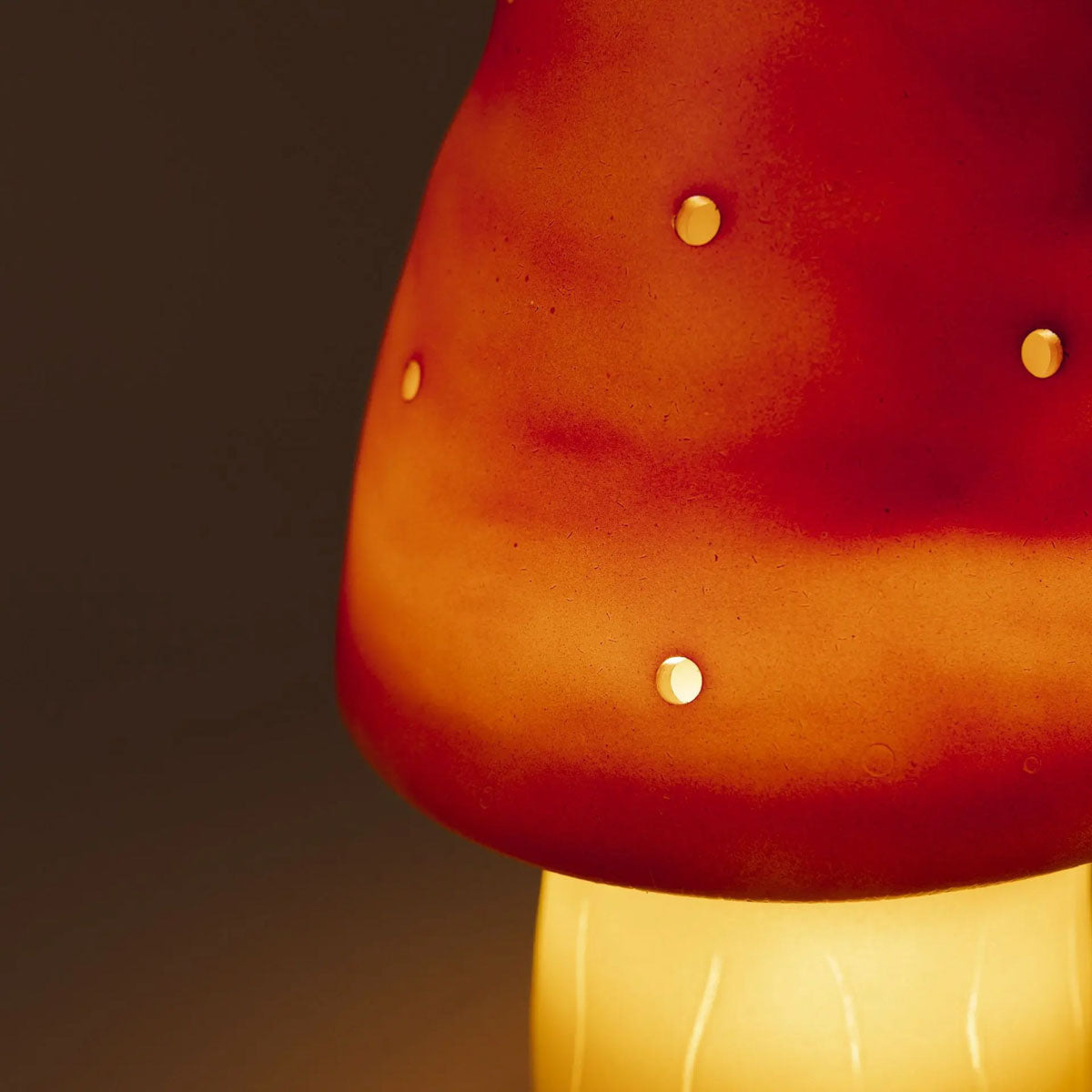 Egmont Heico Small Mushroom Lamp with Dimmer, Brick Red