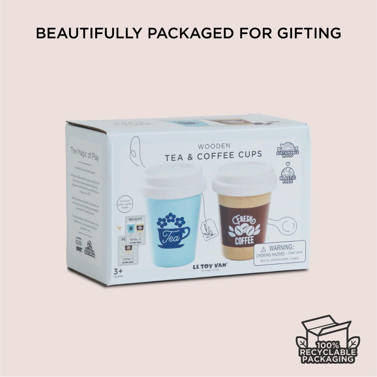 Le Toy Van Wooden Take Away Tea & Coffee Cups