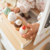 Wooden Ice Cream Cone Set with Display Stand
