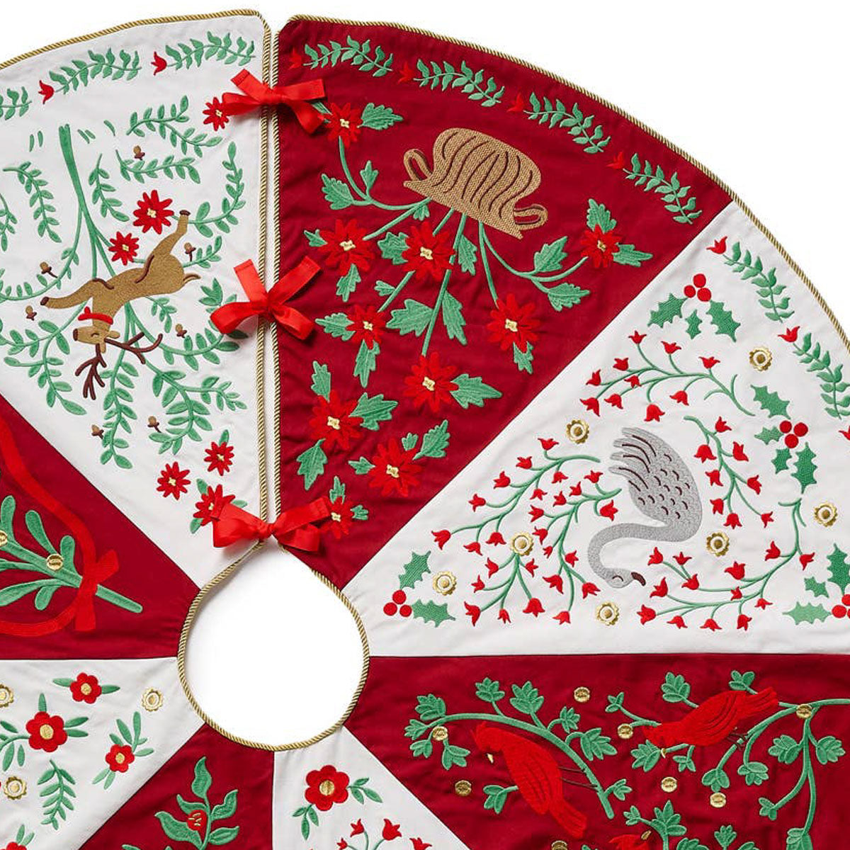Christmastide Embroidered Tree Skirt