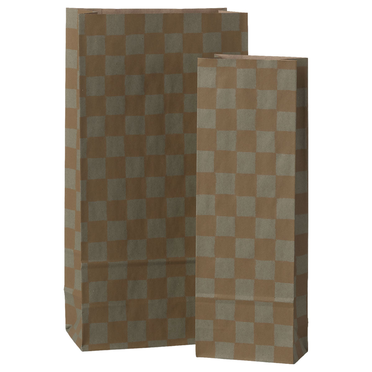 Maileg Gift Bag, Checker, Mint/Ocher