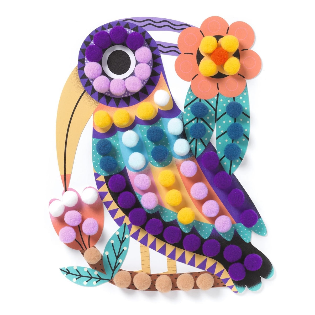Pompom Bird Collage Art Set