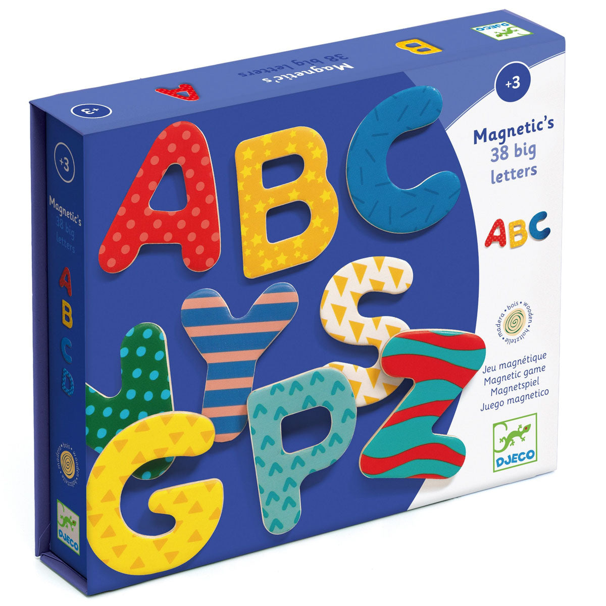 38 Big Letters Alphabet Wooden Magnets