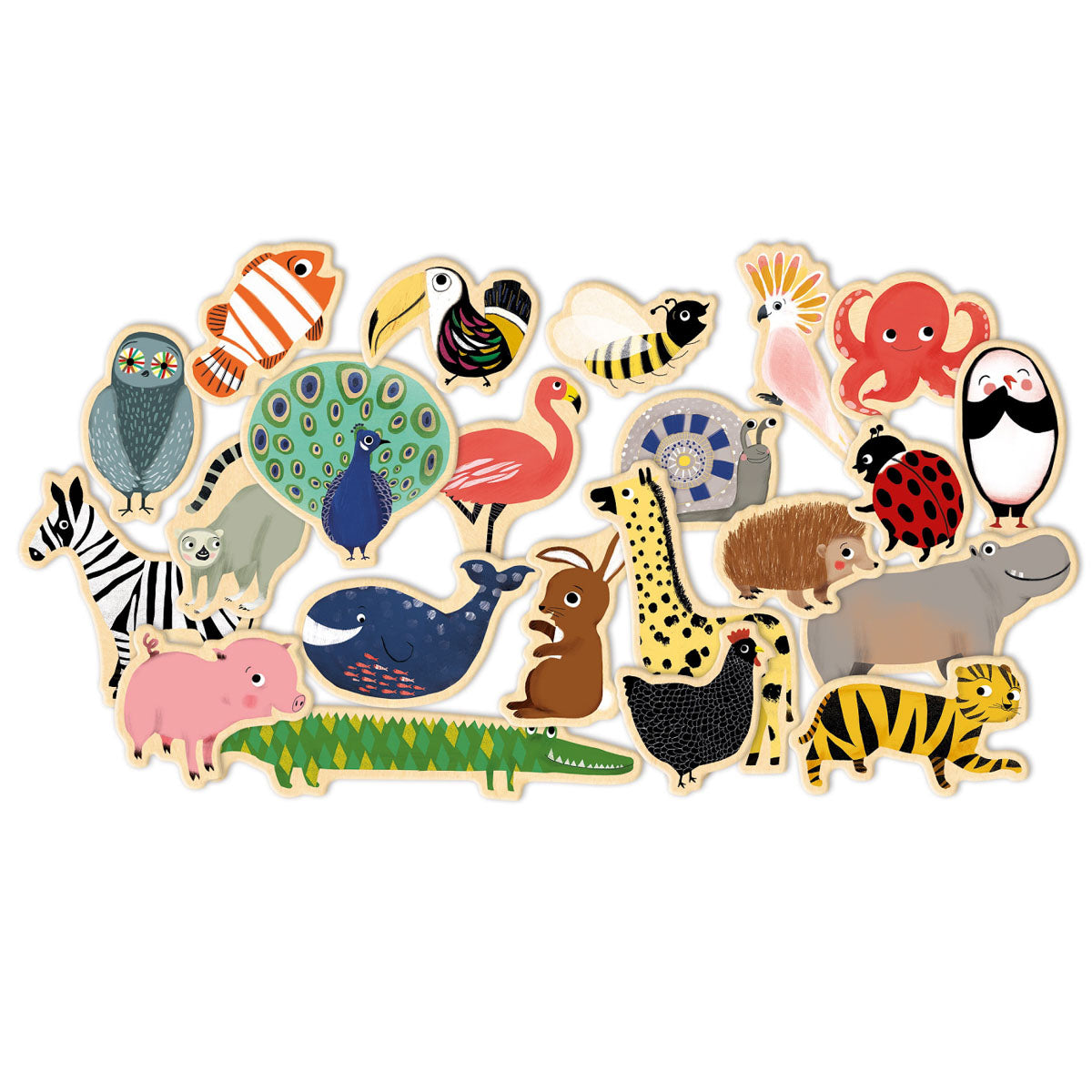 Magnetic Wooden Animals (36pcs)
