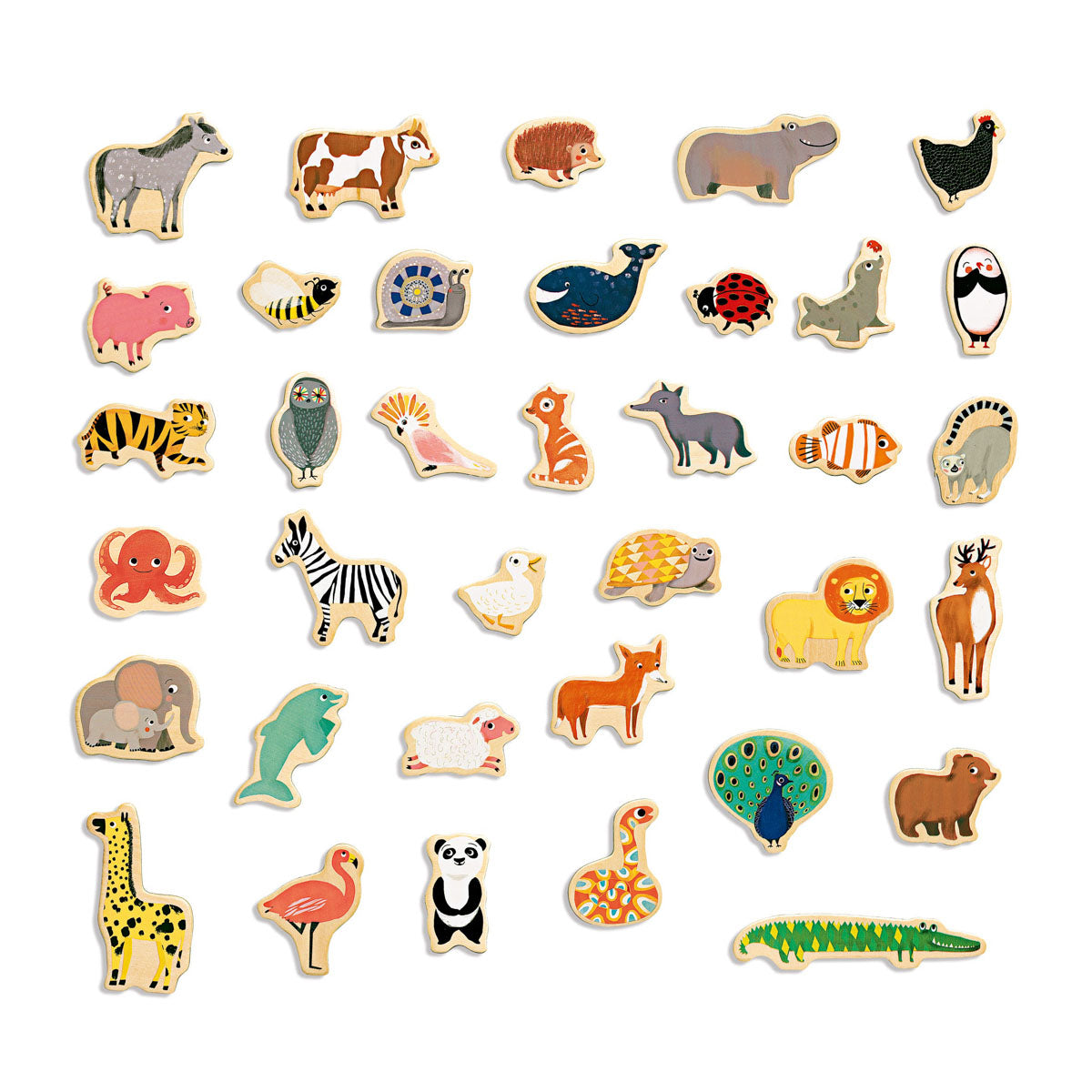 Magnetic Wooden Animals (36pcs)