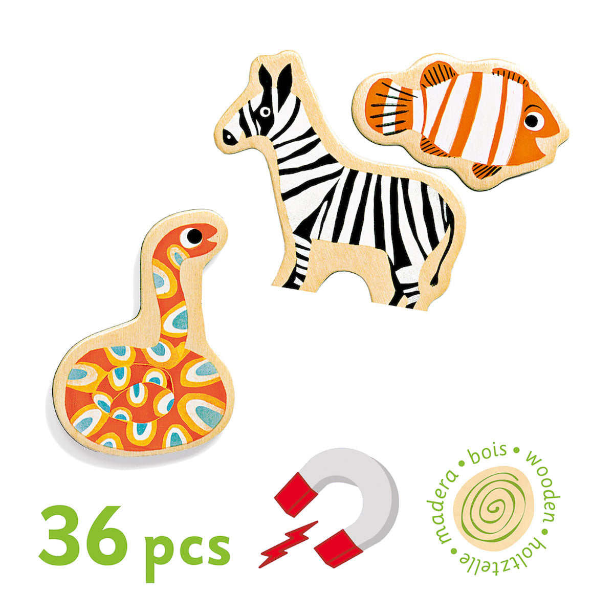 Magnetic Wooden Animals (36pcs)