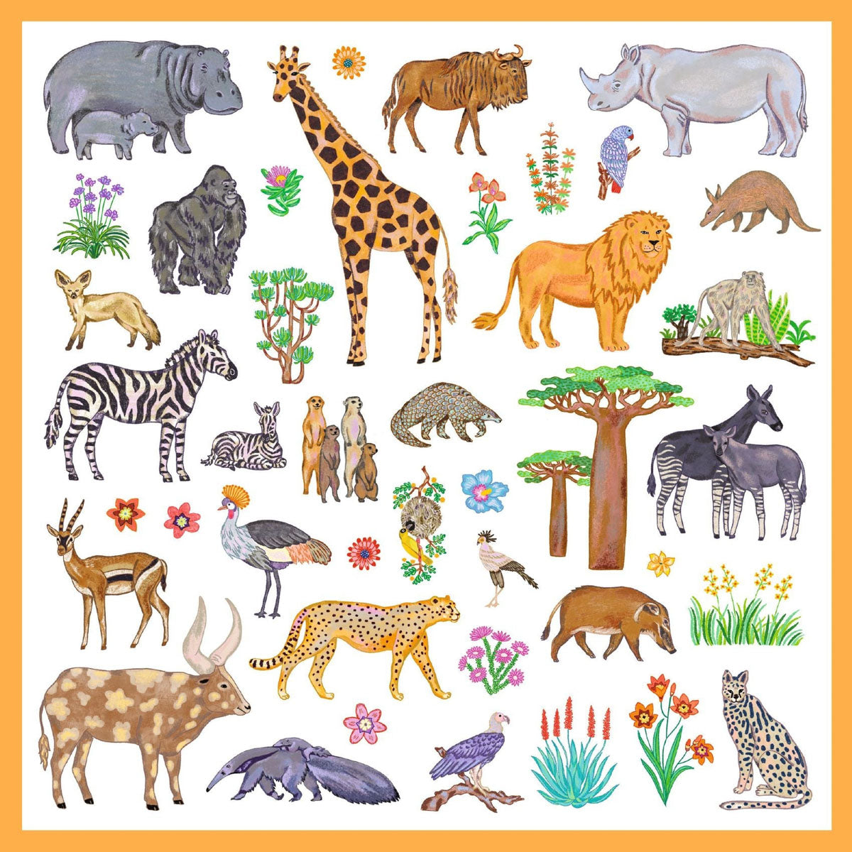 Djeco 160 Stickers, African animals