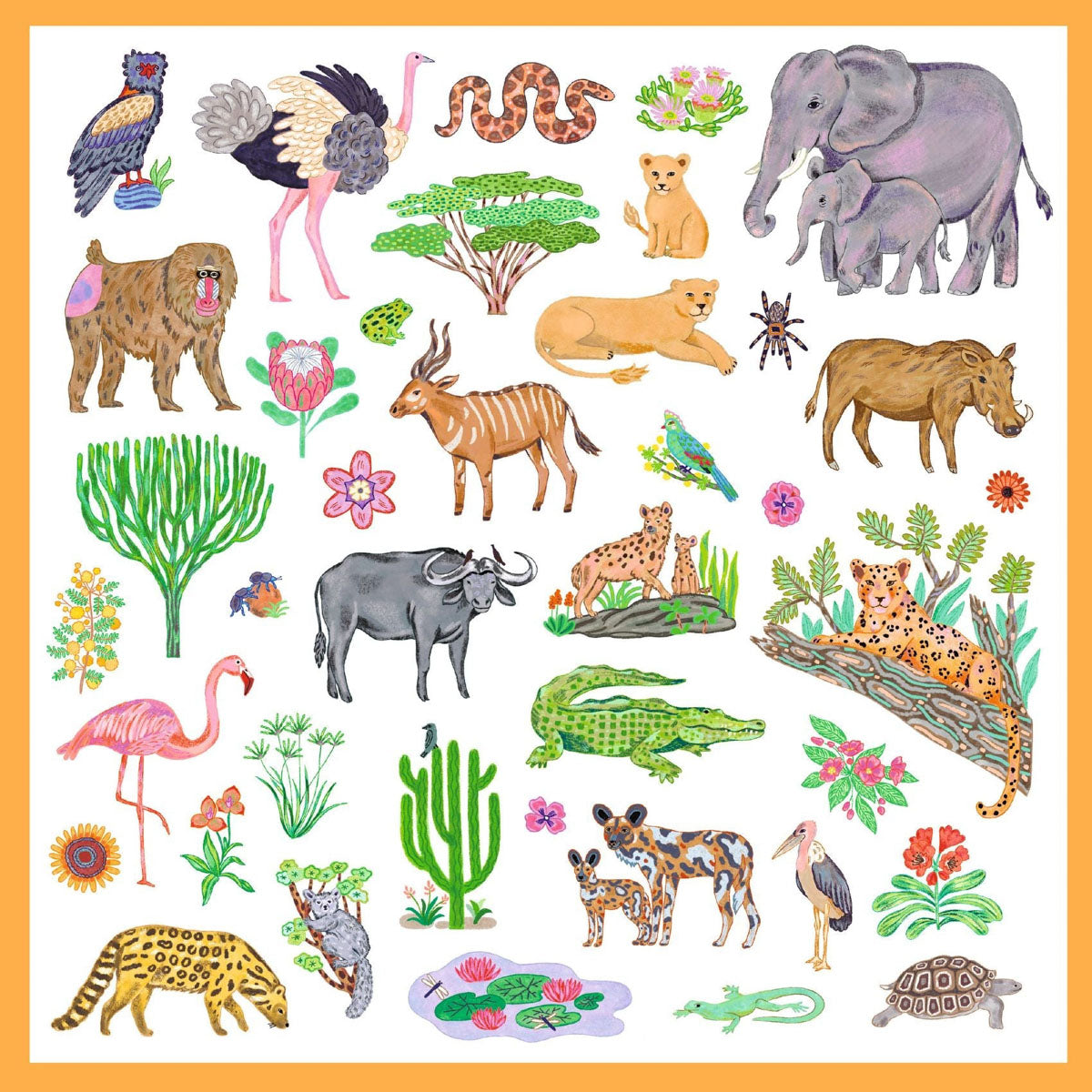 Djeco 160 Stickers, African animals