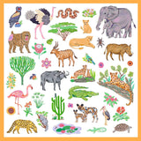 Djeco 160 Stickers, African animals