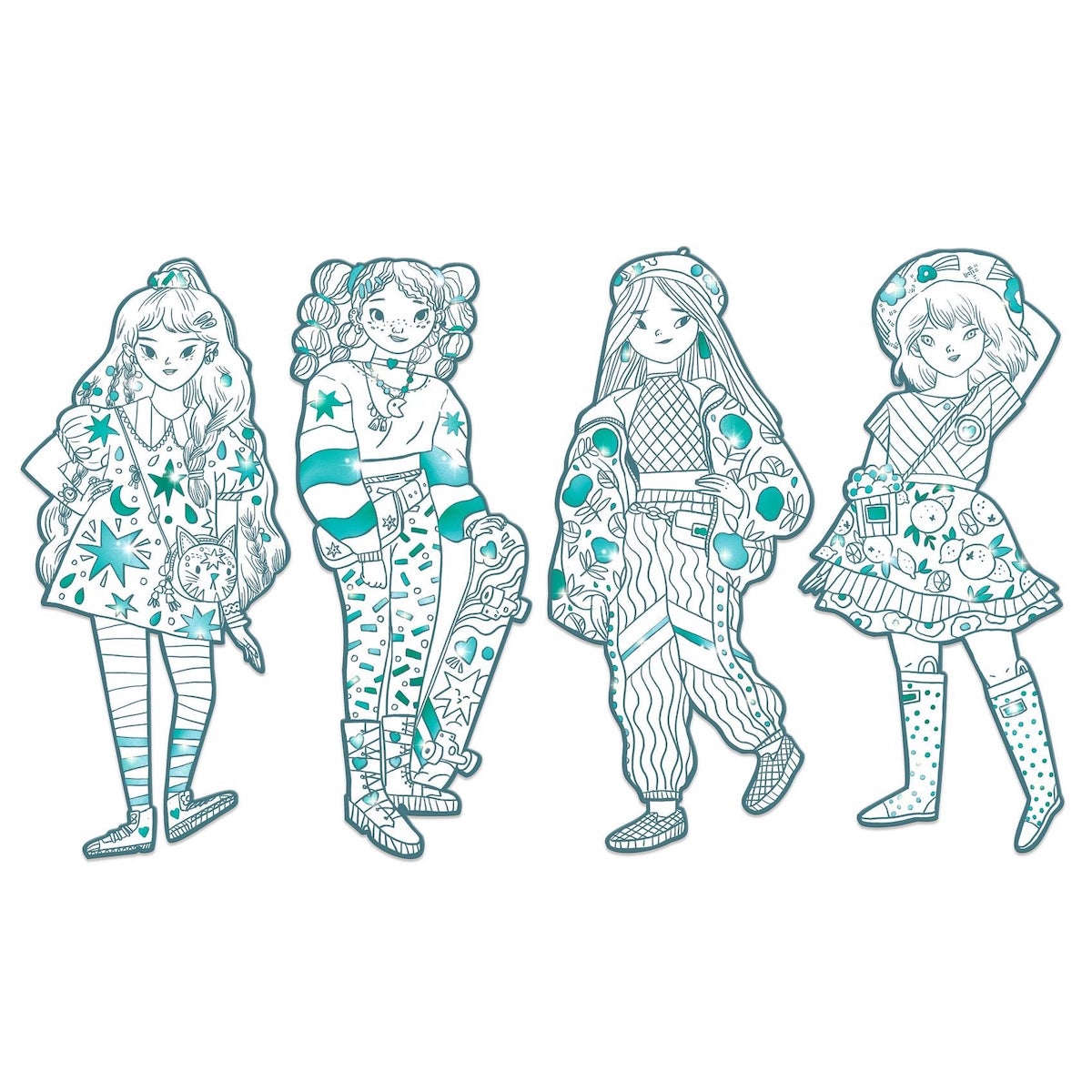 Djeco Demoiselle Coloring Paper Dolls