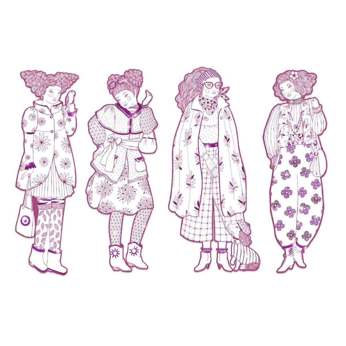 Djeco Demoiselle Coloring Paper Dolls