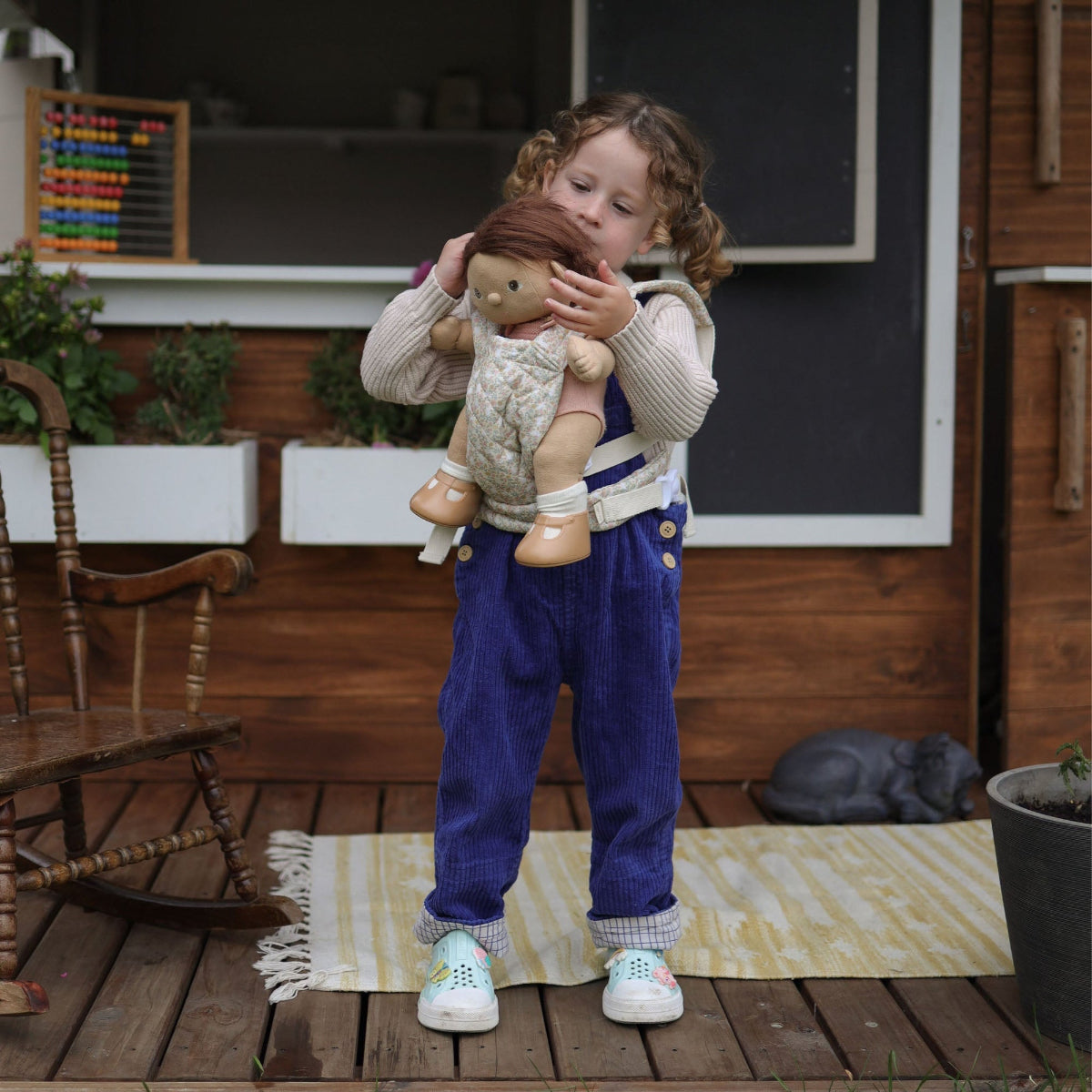 Olli Ella Dinkum Doll Quilted Carrier, Garden Floral