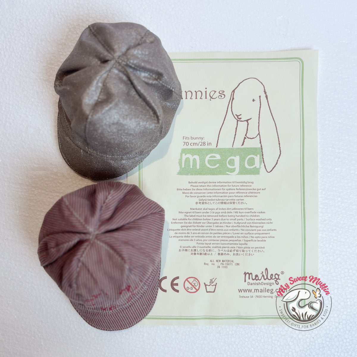 Maileg Hats for Mega Bunny ( set of 2) - Final Sale