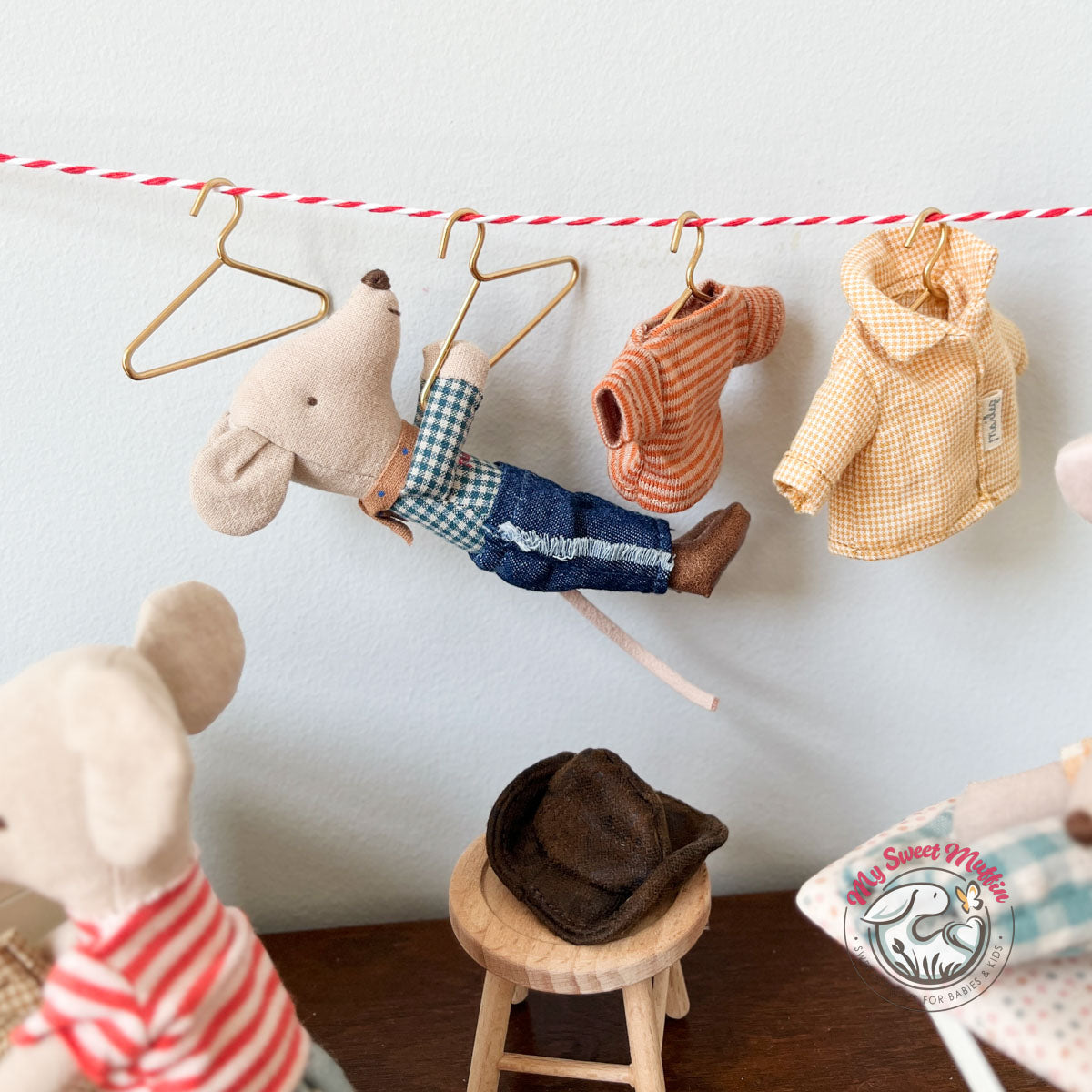 Maileg Metal Doll Clothes Hanger, Mouse Size