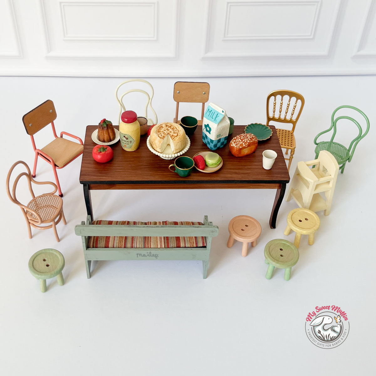 Maileg Long Dining Table. Mouse Size