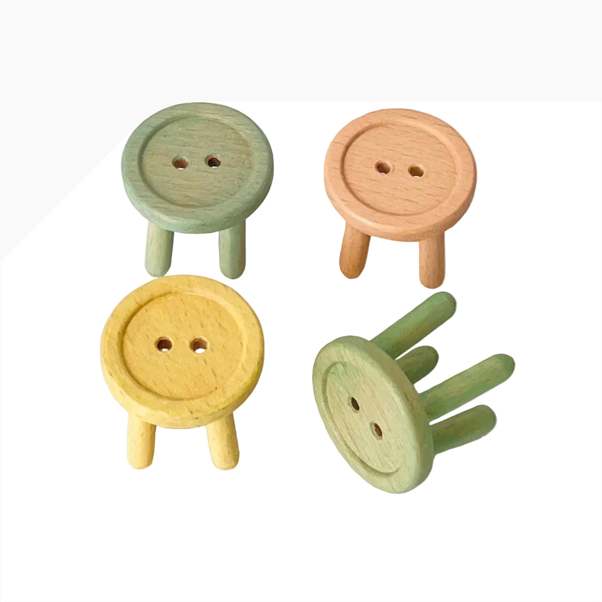 Maileg Mouse Size Button Stools, Set of 2