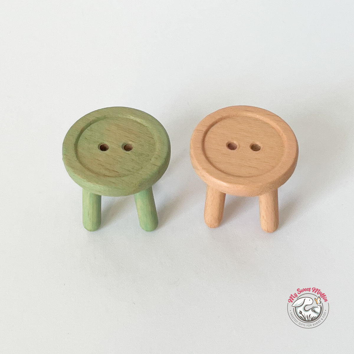 Maileg Mouse Size Button Stools, Set of 2