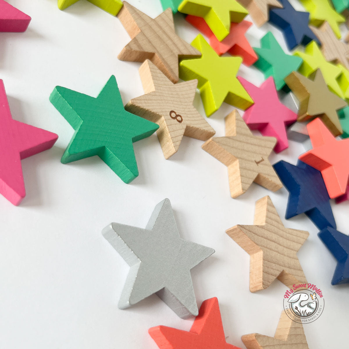 100 Tanabata Wooden Stars