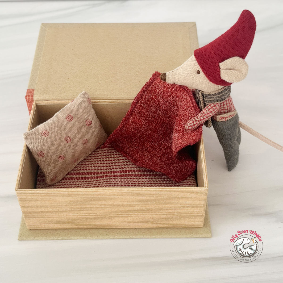 Maileg Christmas Baby Mouse in Book