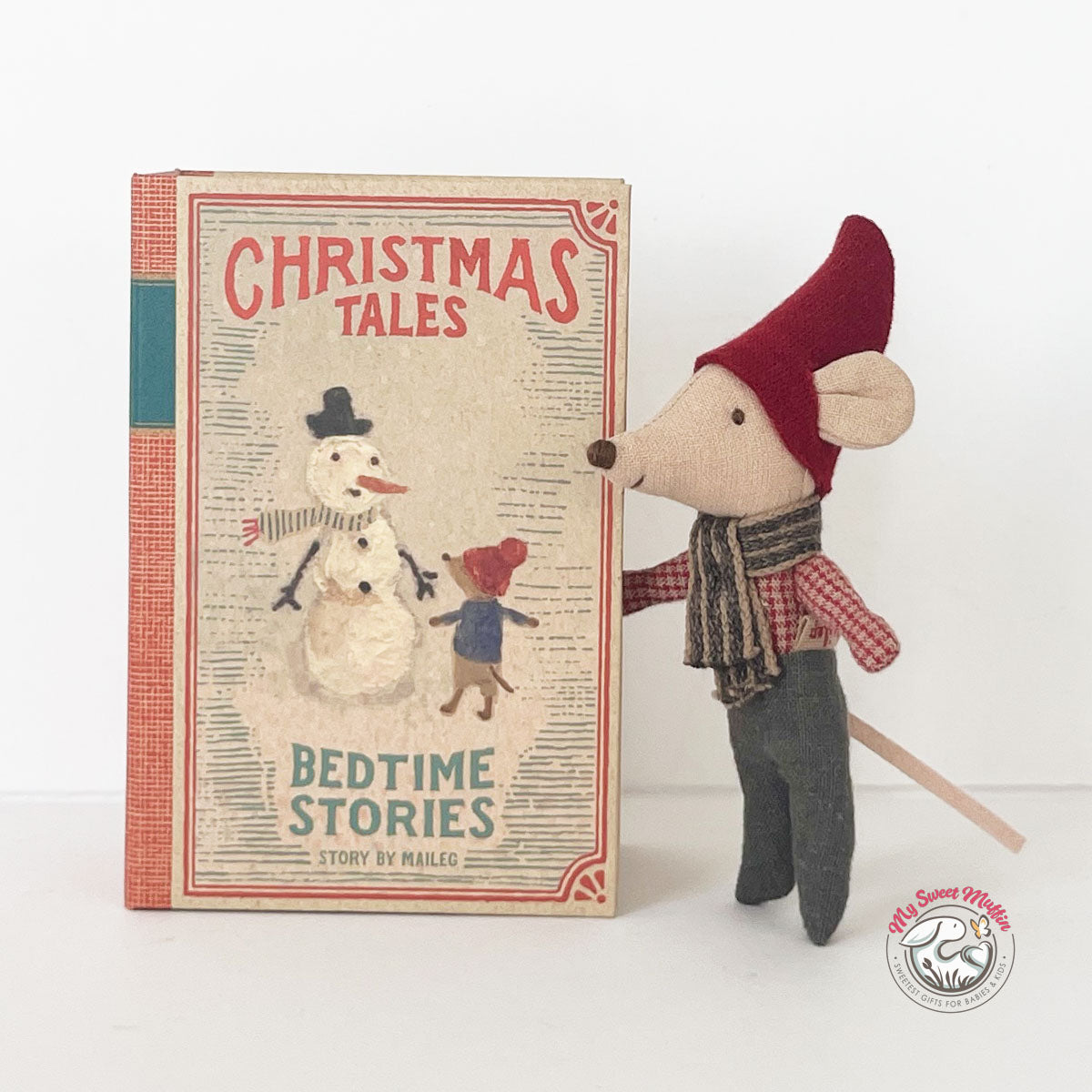 Maileg Christmas Baby Mouse in Book