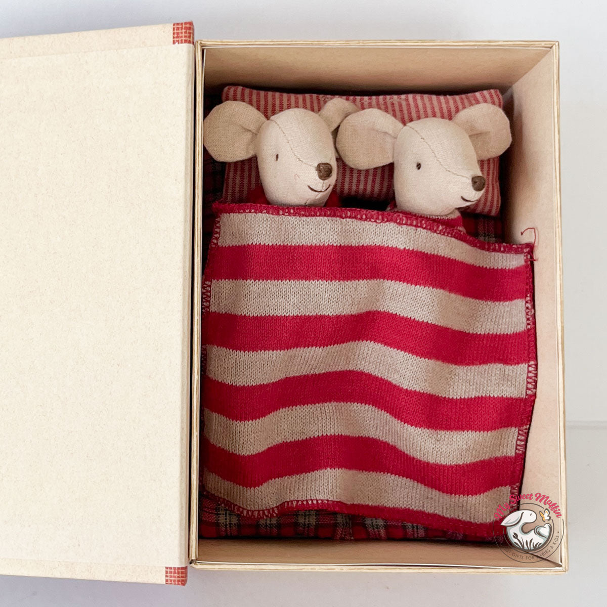 Maileg Christmas Twin Mice in Book